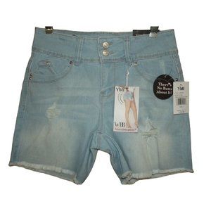 YMI WBB Jean Shorts 3/26 Denim Ripped YMI Frayed Cut Off Mid Rise Faded